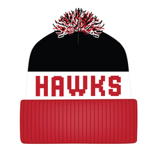 Load image into Gallery viewer, MONCTON HAWKS VINTAGE POM HOCKEY TOQUE
